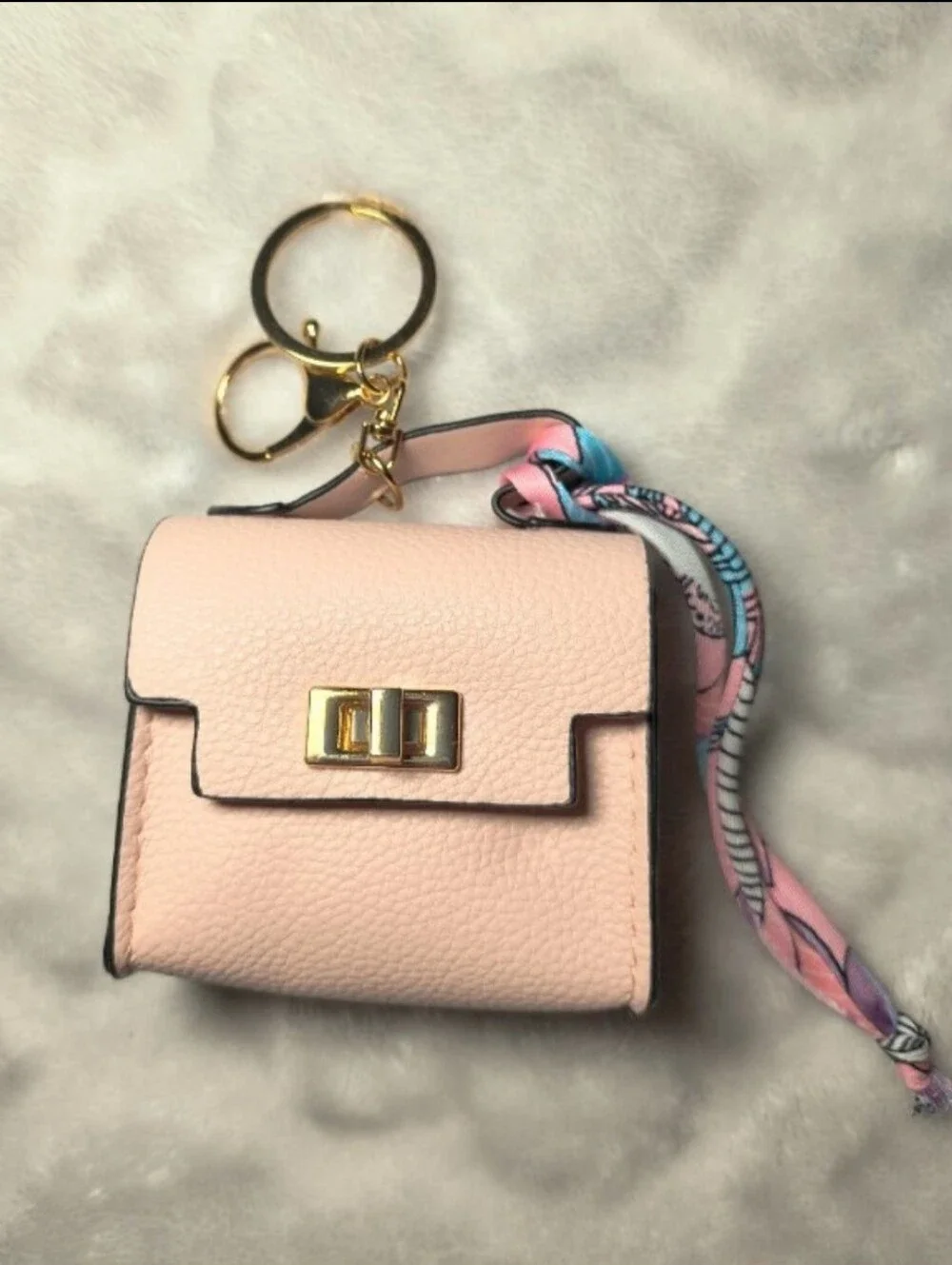 Pink and Gold Fashion Mini Coin Purse Keychain LIKE NEW
